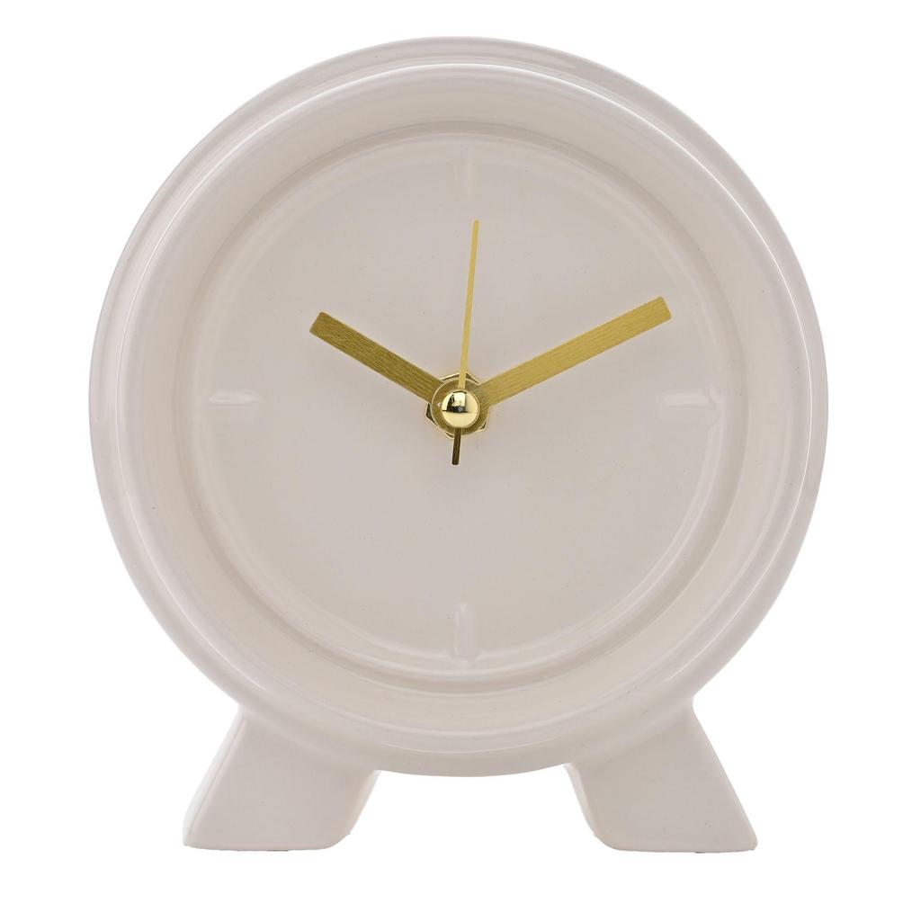 Interval Ceramic Mantle Clock - Soft Cream