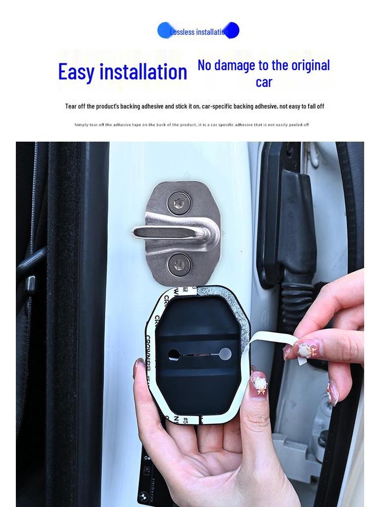 Car Door Lock Cover: Full Wrap Silicone Shock Absorption Pad