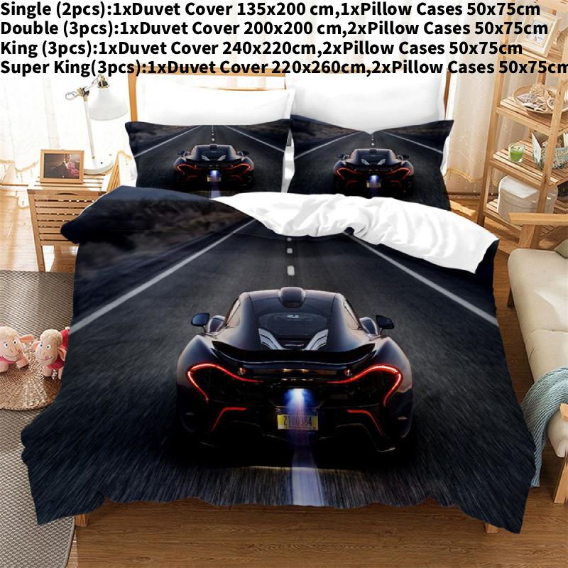 

Pattern Car Sports Printing Duvet Cover Pillowcase Set Bedding For Bedroom Decor Style C,200x200cm