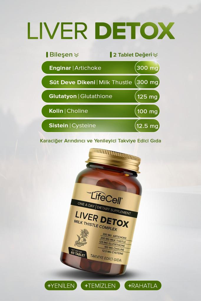 Liver Detox - A Dietary Supplement Containing Glutathione, Milk Thistle and Artichoke