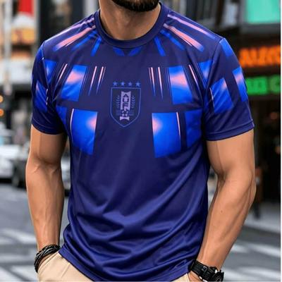 Uruguay National Team Jersey Men'S Round Neck T-Shirt Casual Sports Top, Summer Breathable Quick-Dry Soft Comfortable Machine Washable
