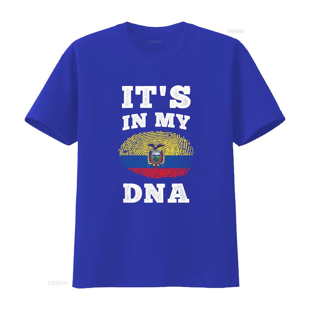 Ecuadorian Pride T Shirt Its In My Dna With Ecuador Flag Print Unique Ethnic Design Vintage Fashion Soft Comfortable