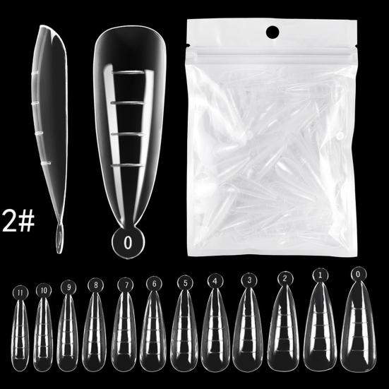 120Pcs/Set Graduated Artificial Nail Tips Extend Nails Transparent Extending Transparent Quick Building Nail Mold Tips