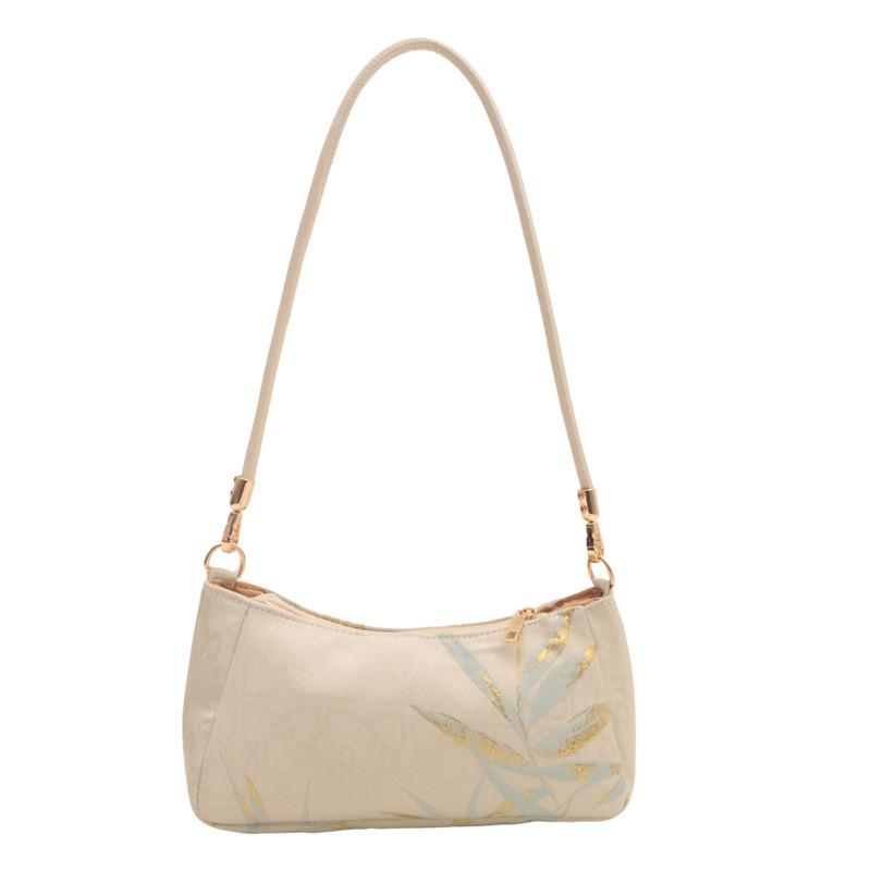 Trendy Canvas Crescent Bag For Women In Leaf Tree And Butterfly Colors Perfect For Summer