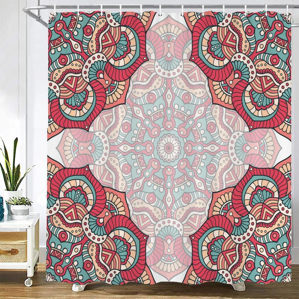 Indian Bohemian 3d Shower Curtains Waterproof Fabric Print Boho Mandala Bathroom Curtain With Hooks Decor 180*200 Bathtub Screen