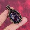 Faceted african amethyst pendant copper wire wrapped pendant handmade pendant copper jewelry gemstone pendant gifts for wife antique jewelry