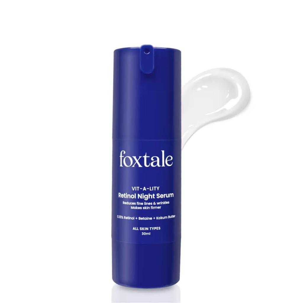 Foxtale 0.15% Beginner Friendly Retinol Night Serum | Anti-Aging Night Cream | Reduces Fine Lines and Wrinkles | No Purging | For Younger-looking S