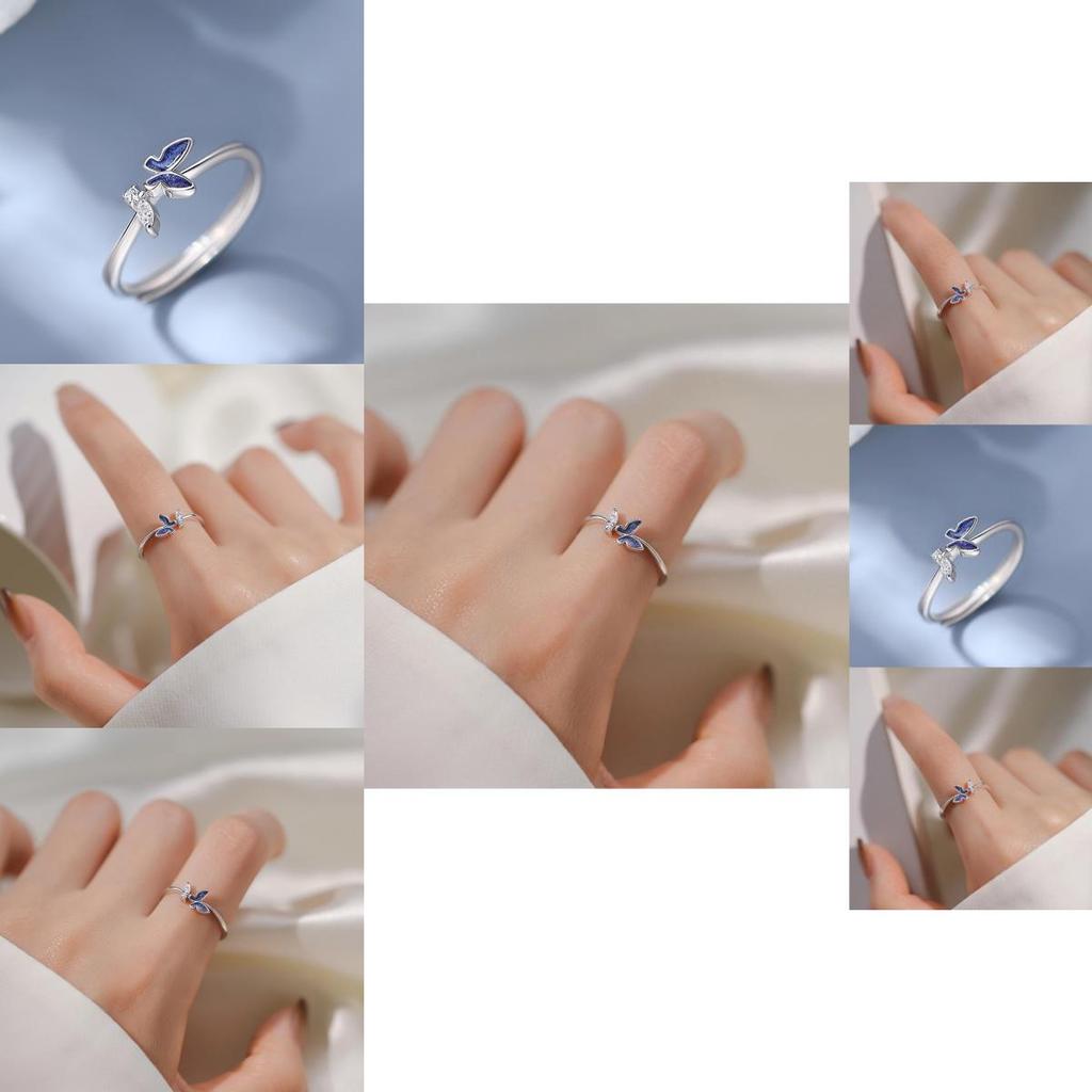 Elegant Korean Butterfly Ring For Women Adjustable Open Ring Chic Minimalist Design