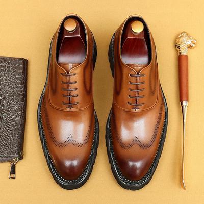 Men's VIP Exclusive Genuine Leather Formal Height-Enhancing Brogue Shoes