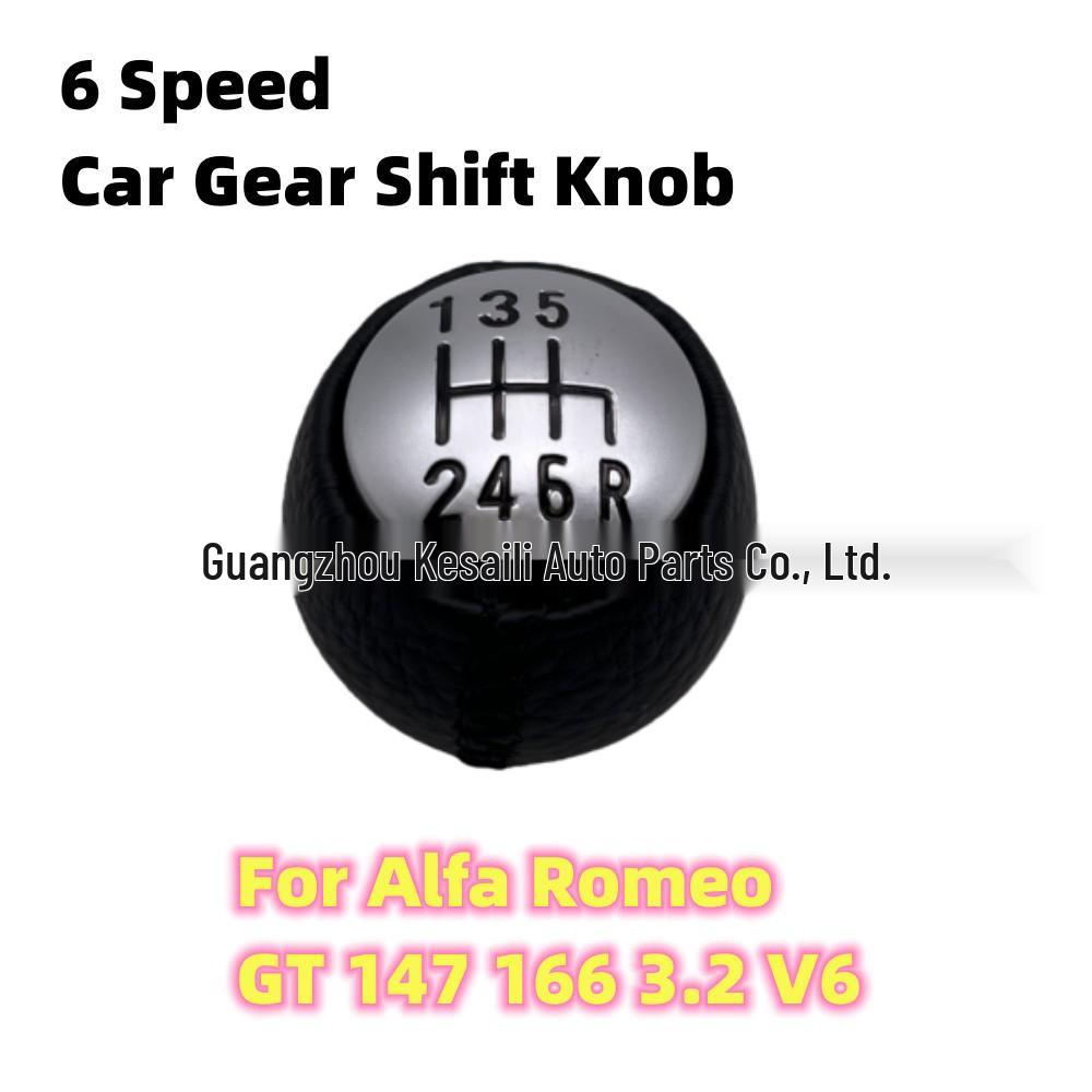 PU Leather 6-Speed Manual Gear Shift Knob & Handbrake Handle for Alfa Romeo GT, 147, 166