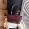 Burgundy Underarm Shoulder Bags For Women Pure Color PU Leather Large Capacity Casual Tote Bags 2026 Winter New Luxury Handbags