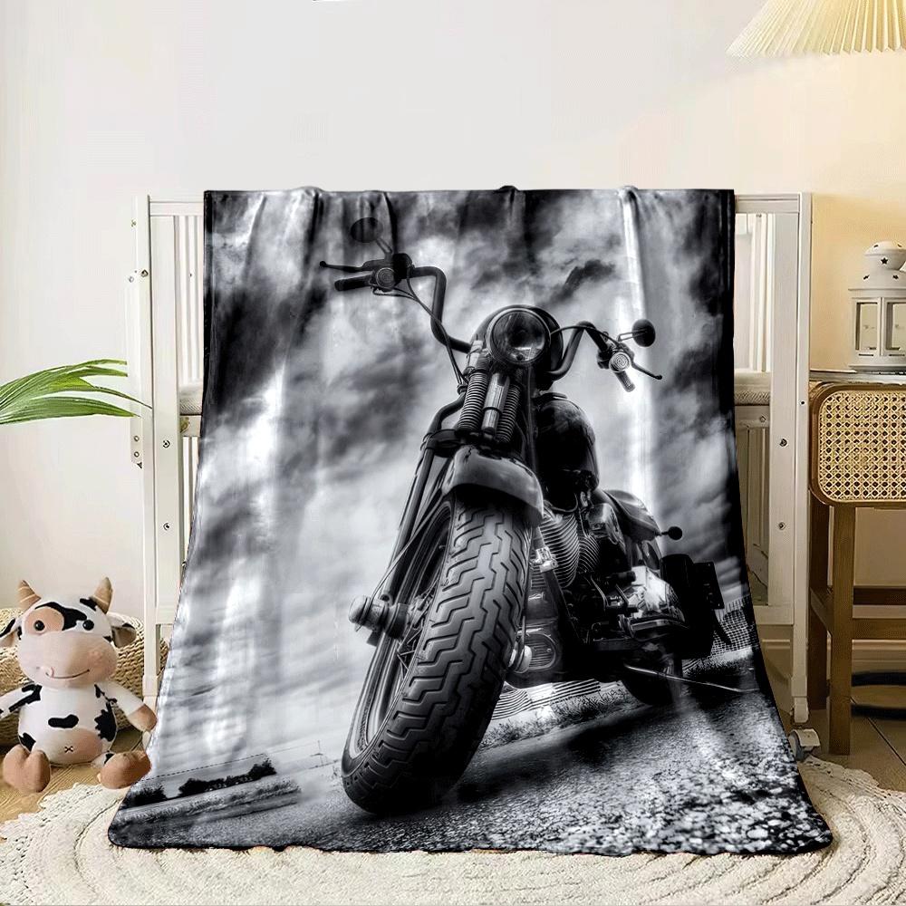 Low-angle view of a motorcycle with dramatic clouds in the background. for all seasons blanket lunch break throw gift 80cm x 120cm