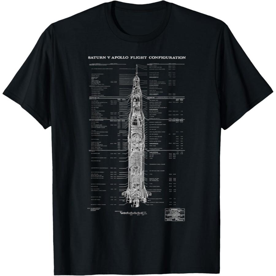 

Saturn V Apollo Flight Configuration T-Shirt XXXXXL чорний