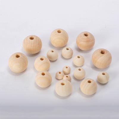 Handgefertigte Wohndekoration, handgefertigt, natürliche Holzfarbe, DIY-Zubehör, Armband, rund, 8–20 mm, Schmuckherstellung, Holzperlen