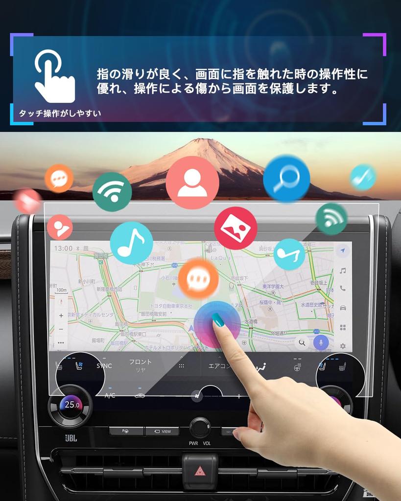 SXCY Set of New Toyota Alphard 40 Series Protective Vellfire 40 Navigation Rear Seat Rear Seat Glass Protective Custom Fingerprint Scratch Easy To