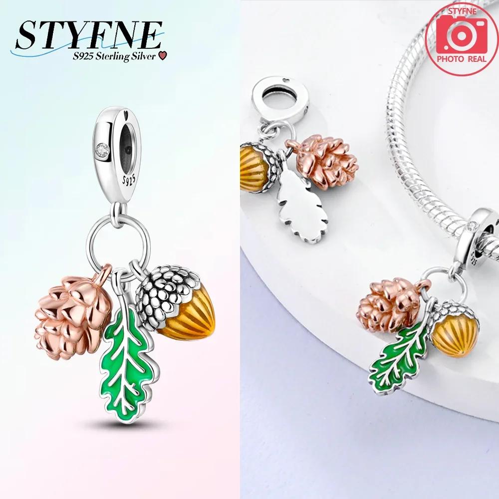 Autumn New Maple Forest Squirrel Pumpkin Car Charms Beads Fits Original Bracelets Bangle Luxury Diy Jewelry Making Women Gifts