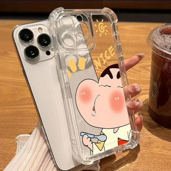 Anti-Drop Cartoon Acrylic Case for iPhone 12/13/14/16/17Pro Max and 15Pro
