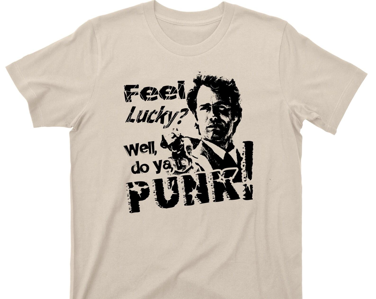 Feel Lucky Well Do You Punk T Shirt - Dirty Harry Clint Eastwood Movie Graphic TShirt XL