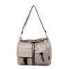 Korean Version of The Small Fresh Drawstring Bucket Bag Lady Solid Color Texture Nylon Shopping Bag Cute One-shoulder Messenger Bag