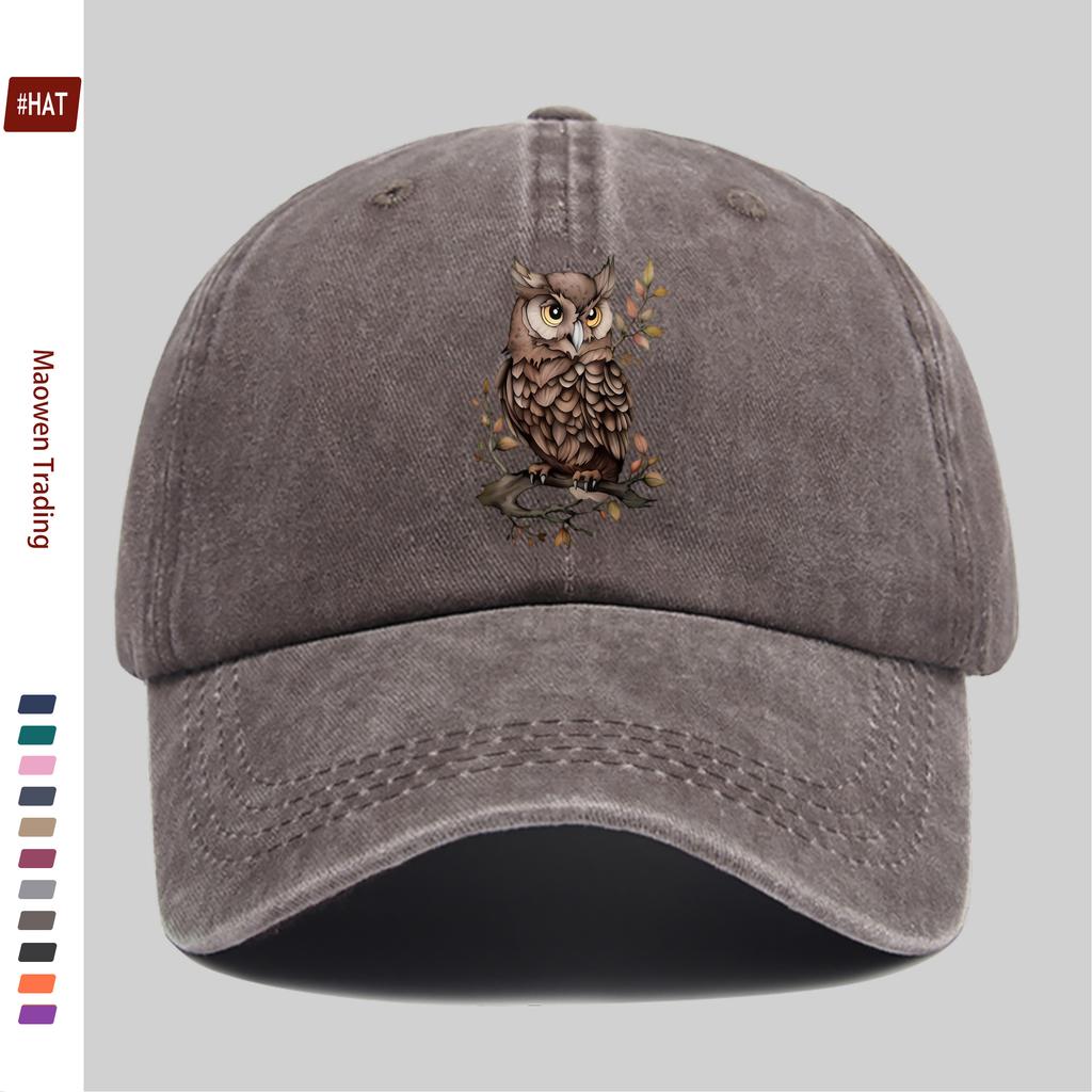 Pc Tier Cartoon Eulenprint Design Dekorativer Hut Modisch Und Elegant Vintage Lässig AllMatch Kopfbedeckung Verstellbar Papa H