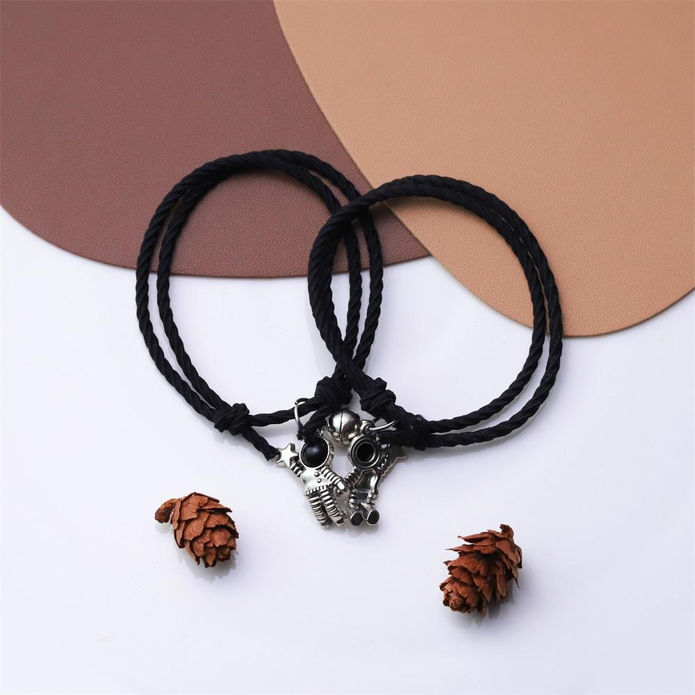 Band Couple Bracelet Magnet Paired Rubber for Lovers Distance Bracelet Women Men Braided String Bracelet Friendship Jewelry Gift