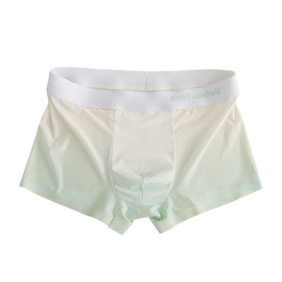 Pánské boxerské kalhotky Letter Print Gradient Print Ledové hedvábné šortky Spodní prádlo s U-konvexním designem Slim Fit Kalhotky s vysokou elasticitou