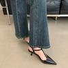 High Heels Thin Heels Bag Head Sandals Women's 2025 Spring and Summer New French Silver Pointed Single Shoes Women