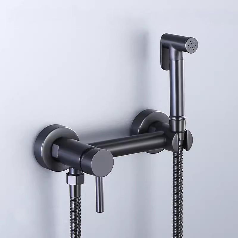 Messing Wasserhahn Dusche Bidet Tragbarer Sprüher Badezimmer Toilette Bidet Heiß- und Kaltmischer Wasserventil Jet-Set Hygienedusche