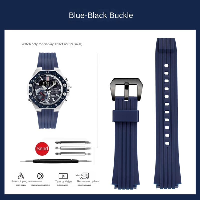 Replacement Silicone Watch Band For Casio ECB-10YP ECB-10YPB ECB-950 Edifice Series Rubber Strap Men's Watch Bracelet 20mm