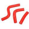 3PCS Silicone Radiator Coolant Hose Pipe Kit Stable Connection Leak Proof Heat Resistant Fit For KX80 KX85 KX100 Red