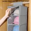 10-Layer Hanging Storage Bag Hat Organizer for Closet Cap Organizer with Dust Cover Rack Collapsible Wardrobe Sundries Organizer