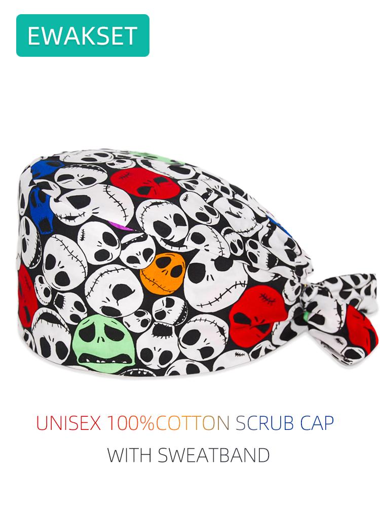 Womens Mens Medical Surgical Cap female male cotton Anesthesiologist surgeon hat cartoon Anesthesiology head hats Nurse scrub caps