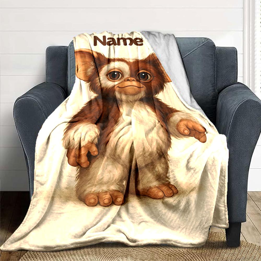 Custom Name Mysterious Creature Portrait Blanket for Couch & Bed, Plush Cozy Fuzzy Blanket Super Soft & Warm Blankets for Fall and Winter. 0908141