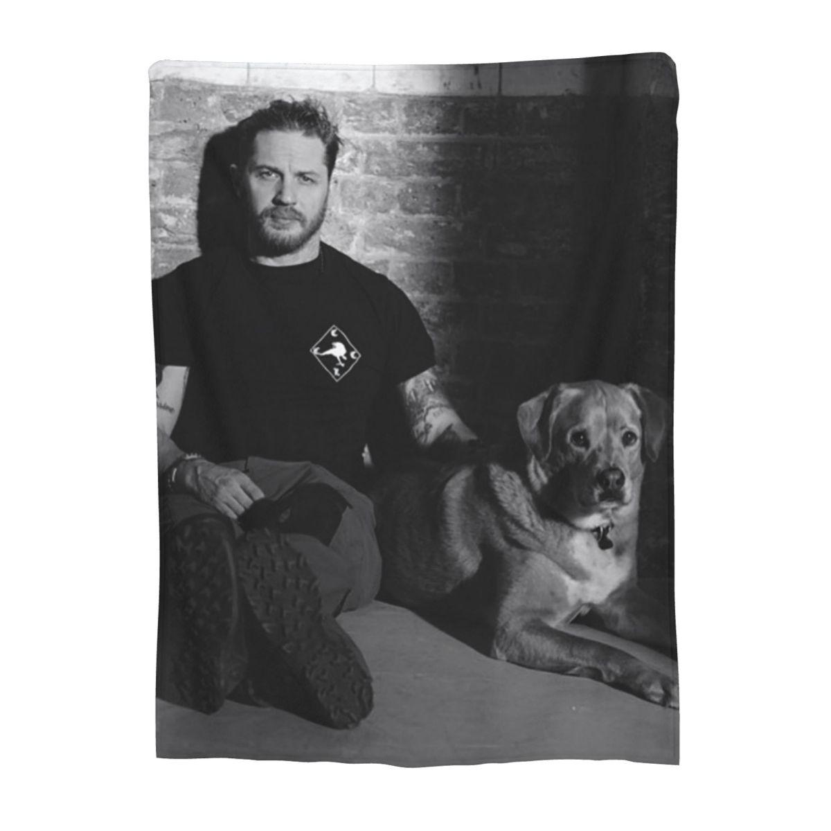 Pandara Jewelry Unisex Tom Hardy With Dogs Blanket Soft Warm Flannel Throw Blanket Bedspread For Bed Living Room Picnic Travel Home Couch