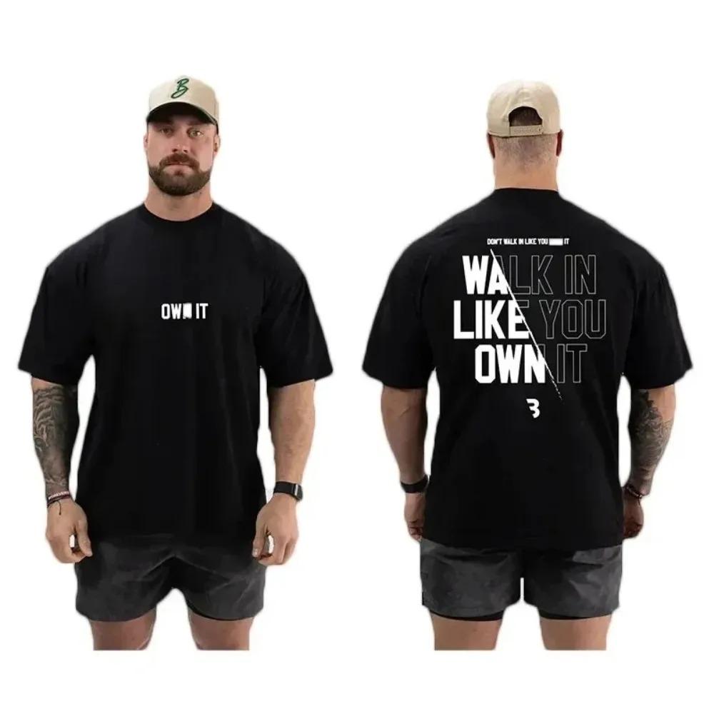 2024 Menn CBUM T-skjorte Gym Fitness Oversize Kvinner Bomulls T-skjorte Fritidsklær Topper Vintage Kortarmet T-skjorte Streetwear Topp