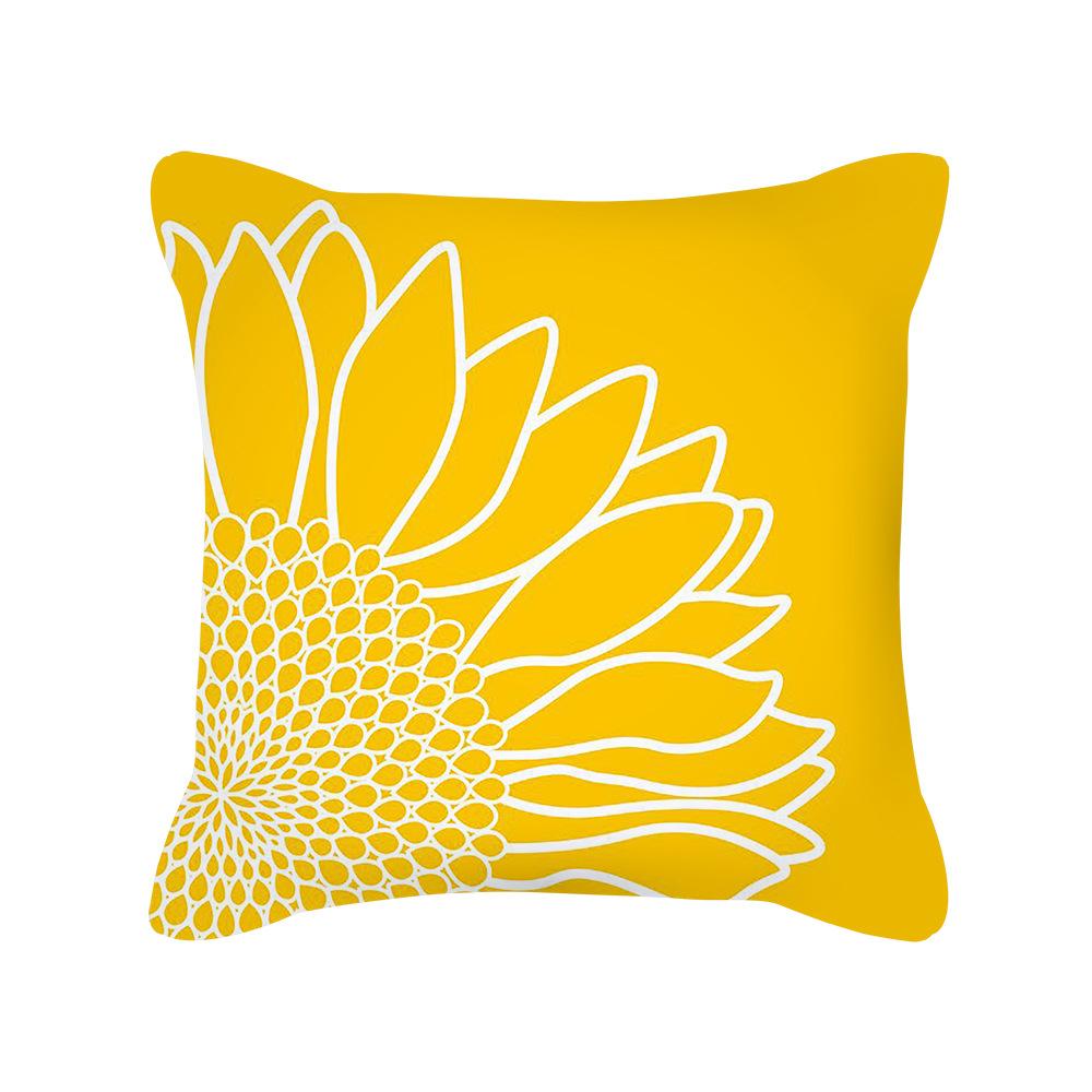 New Thanksgiving Throw Pillow Cover Yellow Letter Sunflower Office Cushion Sofa Pillow Cover