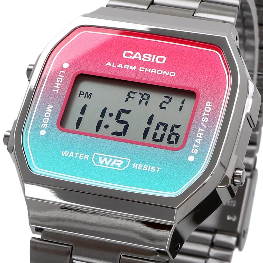 Casio Digital Watch, Vintage Series, Gradient Color, A168WERB-2A, Men's, Women's, Kids', Metallic Gray, Overseas Model [Parallel Import]