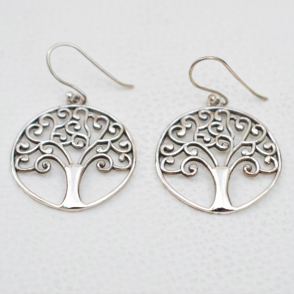 925 Sterling Silver Earring, Tree of Life Earrings, Designer Earrings, Silver Tree of Life Earrings, Gift for Her, Handmade Earrings