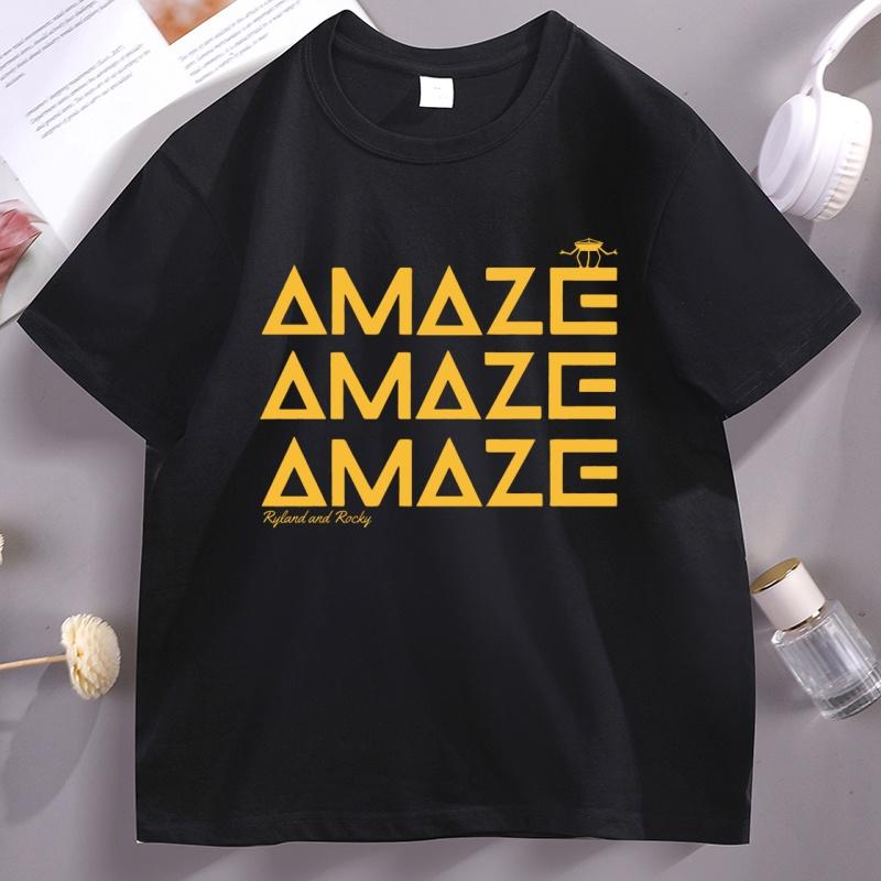 Project Hail Mary Rocky Tshirt AMAZE Book Lover Gift Bookish T Shirt Vintage Short Sleeve Cotton Printed Tshirt Male Clothes