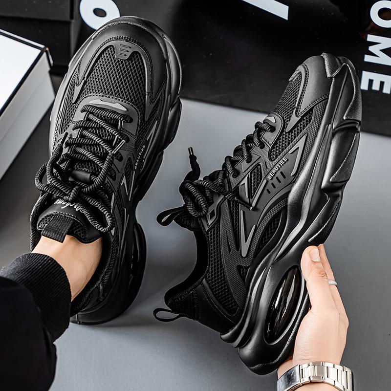 Putian new autumn breathable mesh air cushion shock absorption sports shoes casual running dad shoes