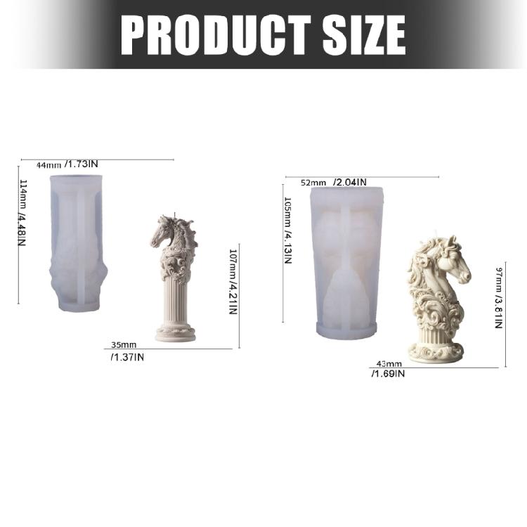 Artistics Roman Pillar Candle Making Mould Silicone Horse Head Embossing Set For Scented Candle Home Decoration