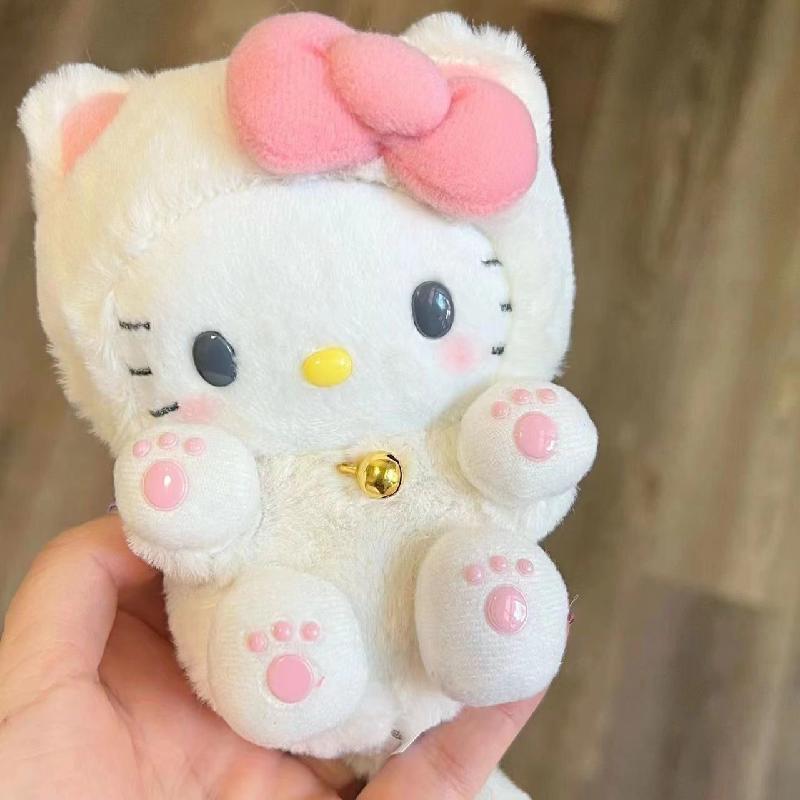10cm Sanrio Hello Kitty Cartoon Plüschtier Plüschpuppe Stofftier Schultaschenanhänger Geschenk Kleines Ornament Plüschmädchen Geschenk Spotify Premium