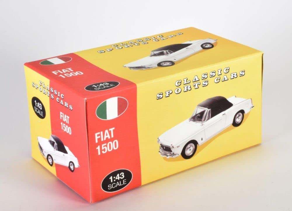 Atlas Scale Fiat 1500 Cabriolet 1963 White ATLAS FIAT 1500 CABRIOLET 1/43
