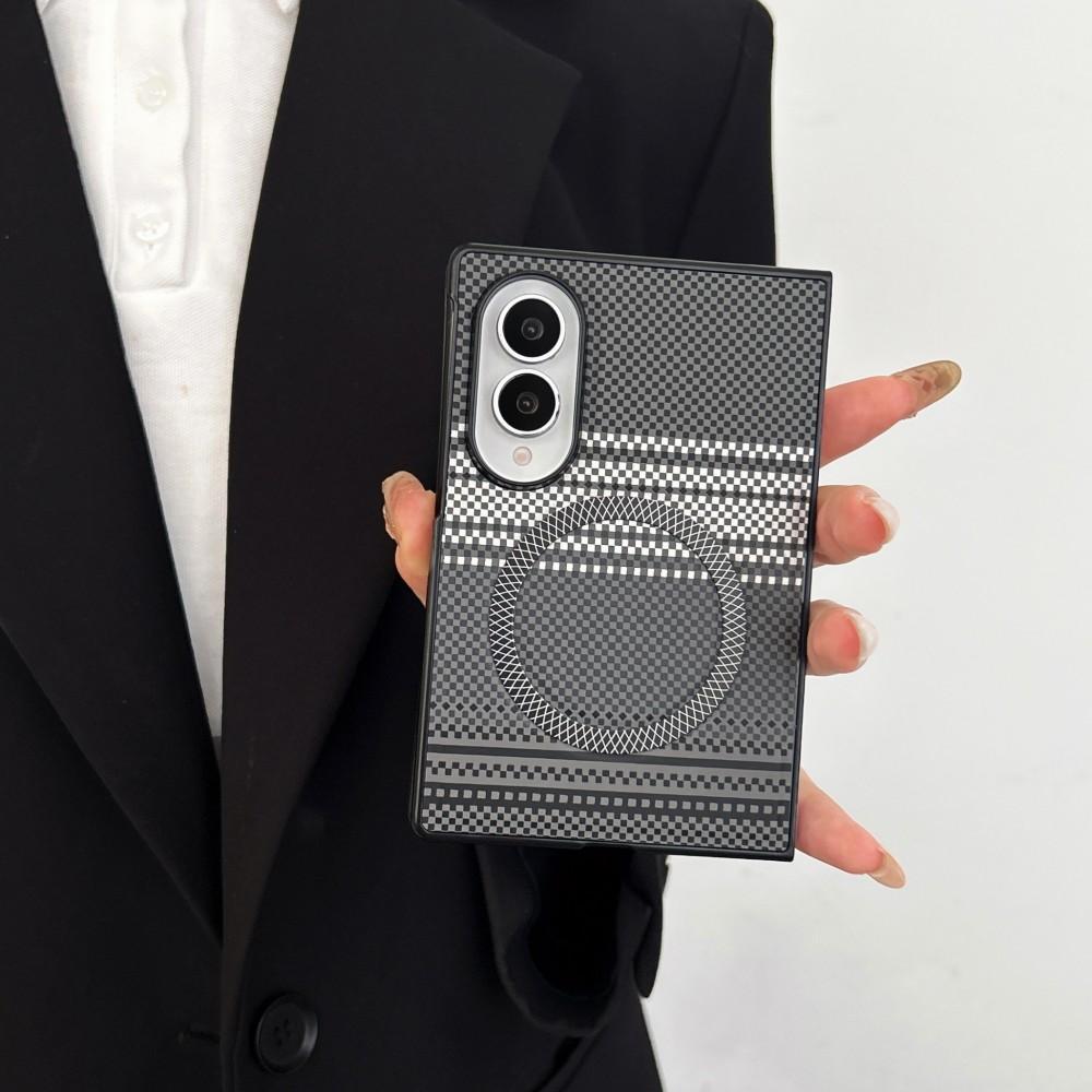 Carbon Fiber Pattern Fashion Hard PC Magnetic Case for Samsung Galaxy Z Fold 8 Ultra 8 7 6 5 for Magsafe Wireless Charging Cover