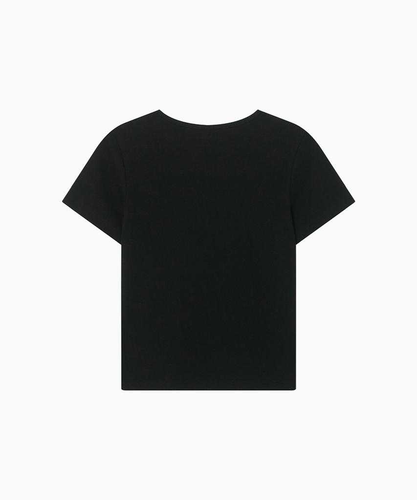 Ohesio Basic Slim Ribbed T-Shirt, Black