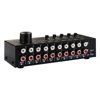 6 in 4 Out Soundumschalter Stereo-Soundumschaltung Signalquellumschalter Selektor Splitter Box Sound-Signalumschaltung
