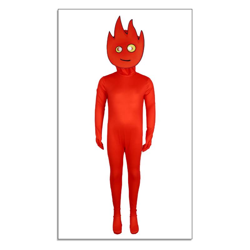 

Косплеи Водяной Девочки и Огненного Мальчика Костюмы Комбинезон для Игры на Все Тело Выступление 110 cm красный