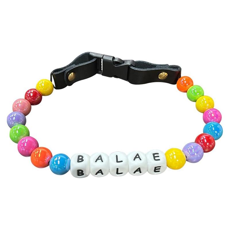 Dog Collar Personalized Beaded, Removable Dog  S Necklace, Cute Colored Beaded Pet Collars For Dogs, Dog ID Collar