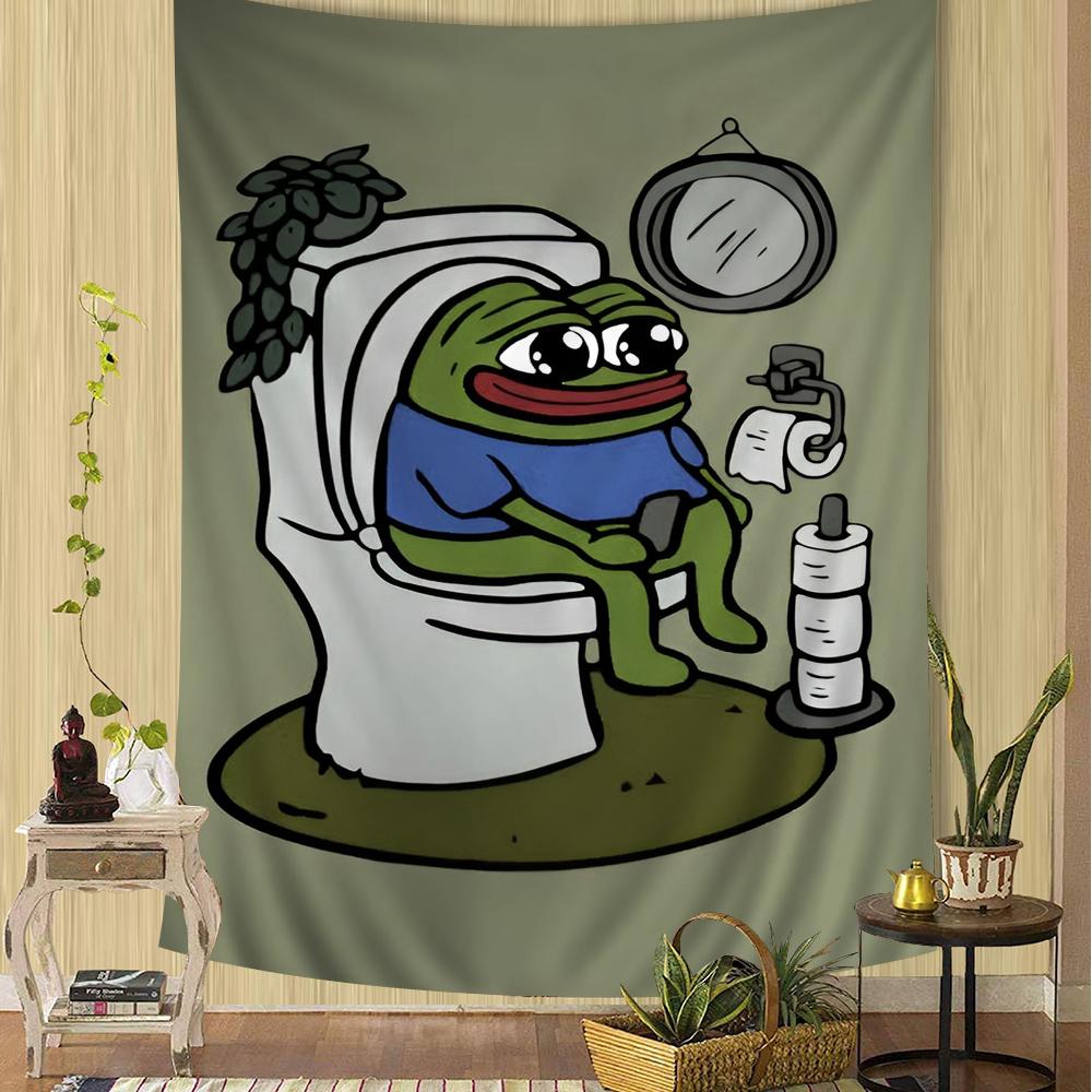 Sad PPepe the Frog Hanging Bohemian Tapestry Hanging Tarot Hippie Wall Rugs Dorm Japanese Tapestry