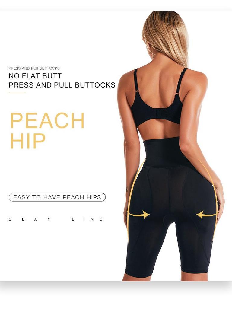 Plus Size High-Waisted Tummy Control & Hip-Enhancing Shaper Shorts with Padded Lifting Effect